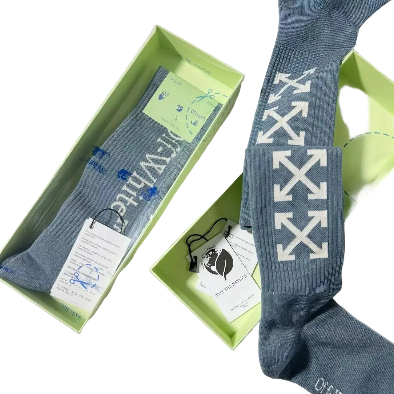 OFF-WHITE Logo Print Crew Socks