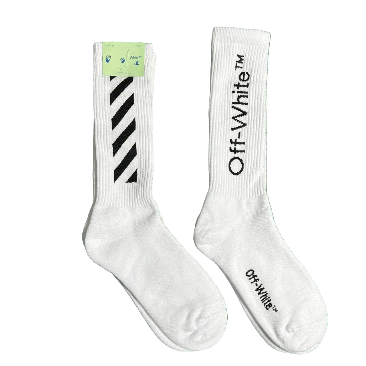 OFF-WHITE Diag Helvetica Long Socks