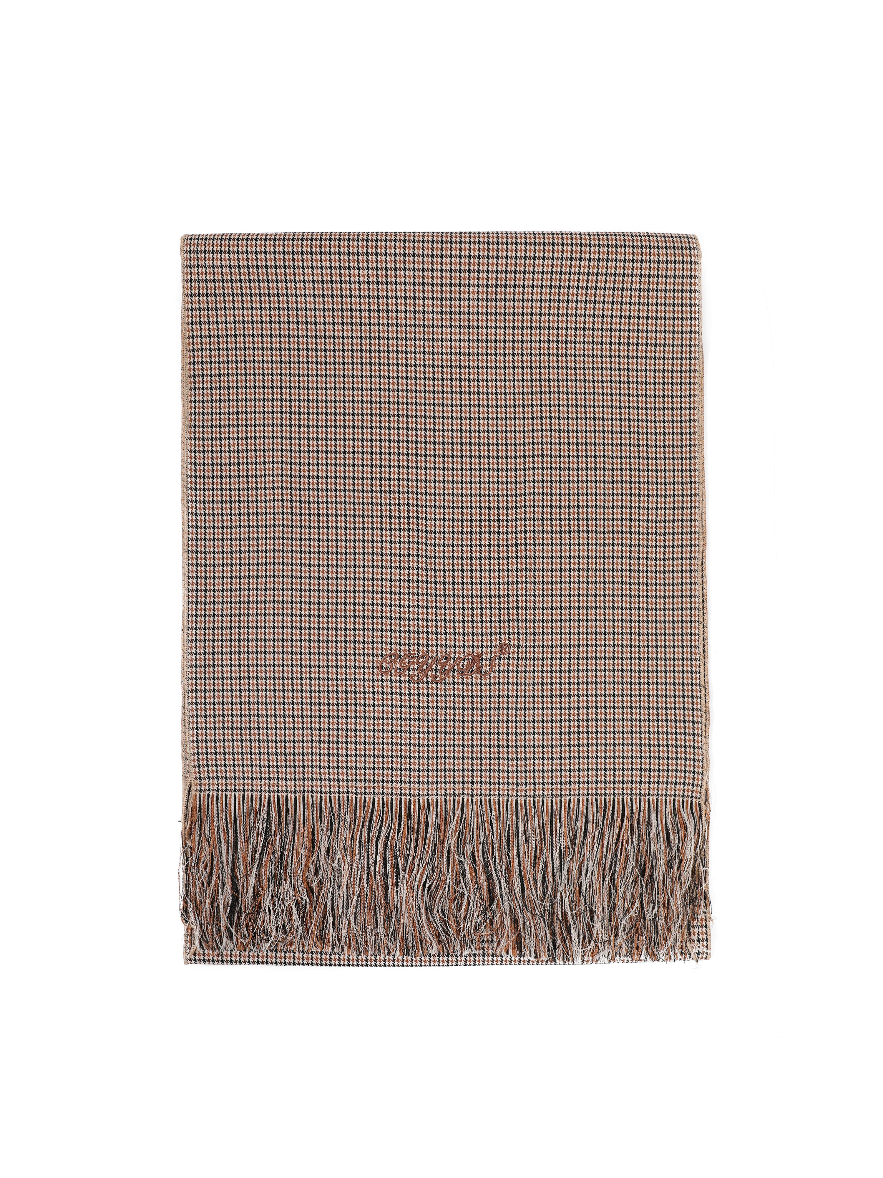 Cgyyds Houndstooth Handmade Tassel Scarf And Neck Warmer ''BROWN''
