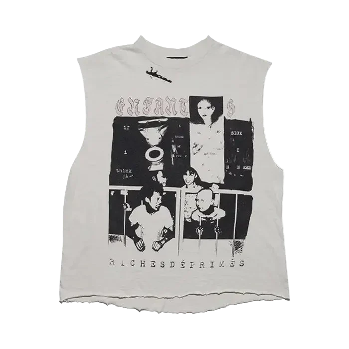 Enfants Riches Déprimés Endless Blockades Cut Off T-Shirt 'Faded White'
